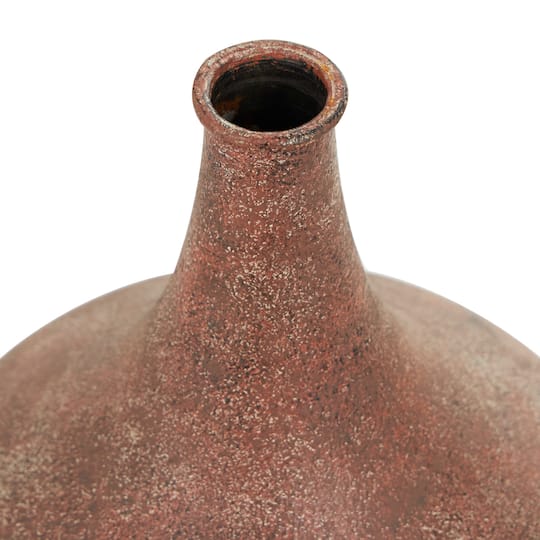 20" Copper Metal Distressed Textured Ombre Vase